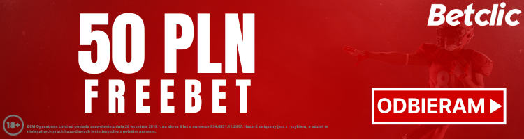 Betclic bonus powitalny - 50 PLN na start!